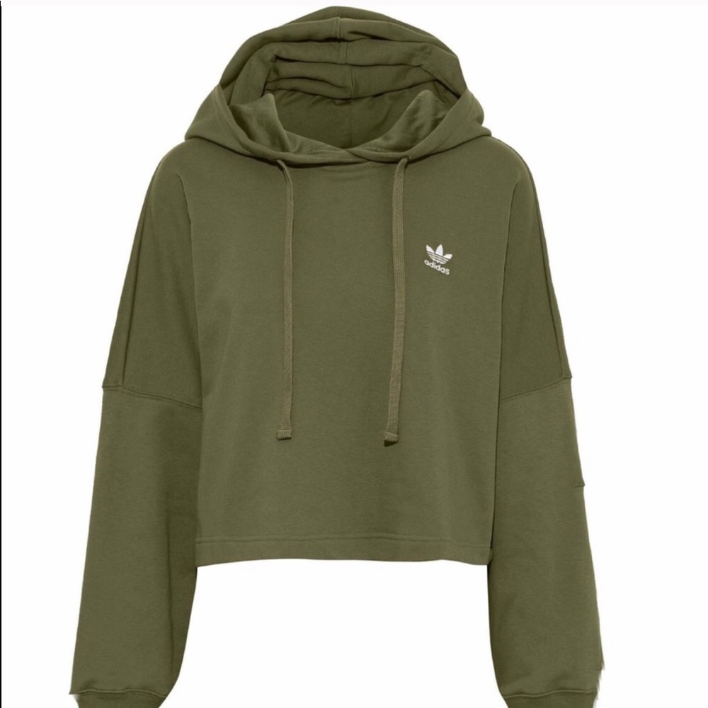 Army Green Cropped Adidas Sweater